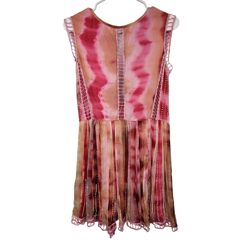 Cecelia De Bucourt NWT Pink Handcrafted Beaded Dress Size Small - Picture 2 of 13